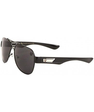 Aviator Thick Temple Plastic Cut Classic Aviator Sunglasses - Black - C8199LW0OH7 $20.73