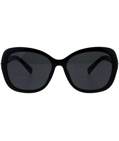 Square Womens Luxury Fashion Sunglasses Rhinestone Design Square Frame UV 400 - Black (Black) - CH18IC8CADR $10.25