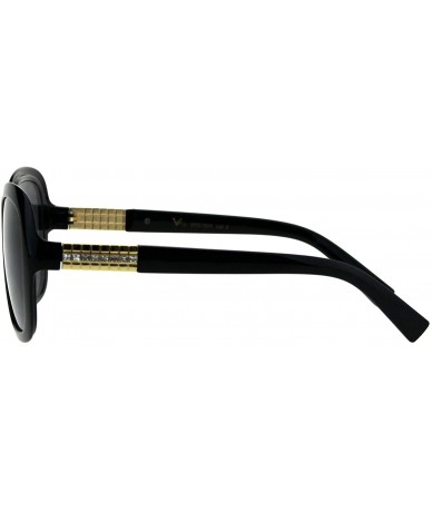 Square Womens Luxury Fashion Sunglasses Rhinestone Design Square Frame UV 400 - Black (Black) - CH18IC8CADR $10.25