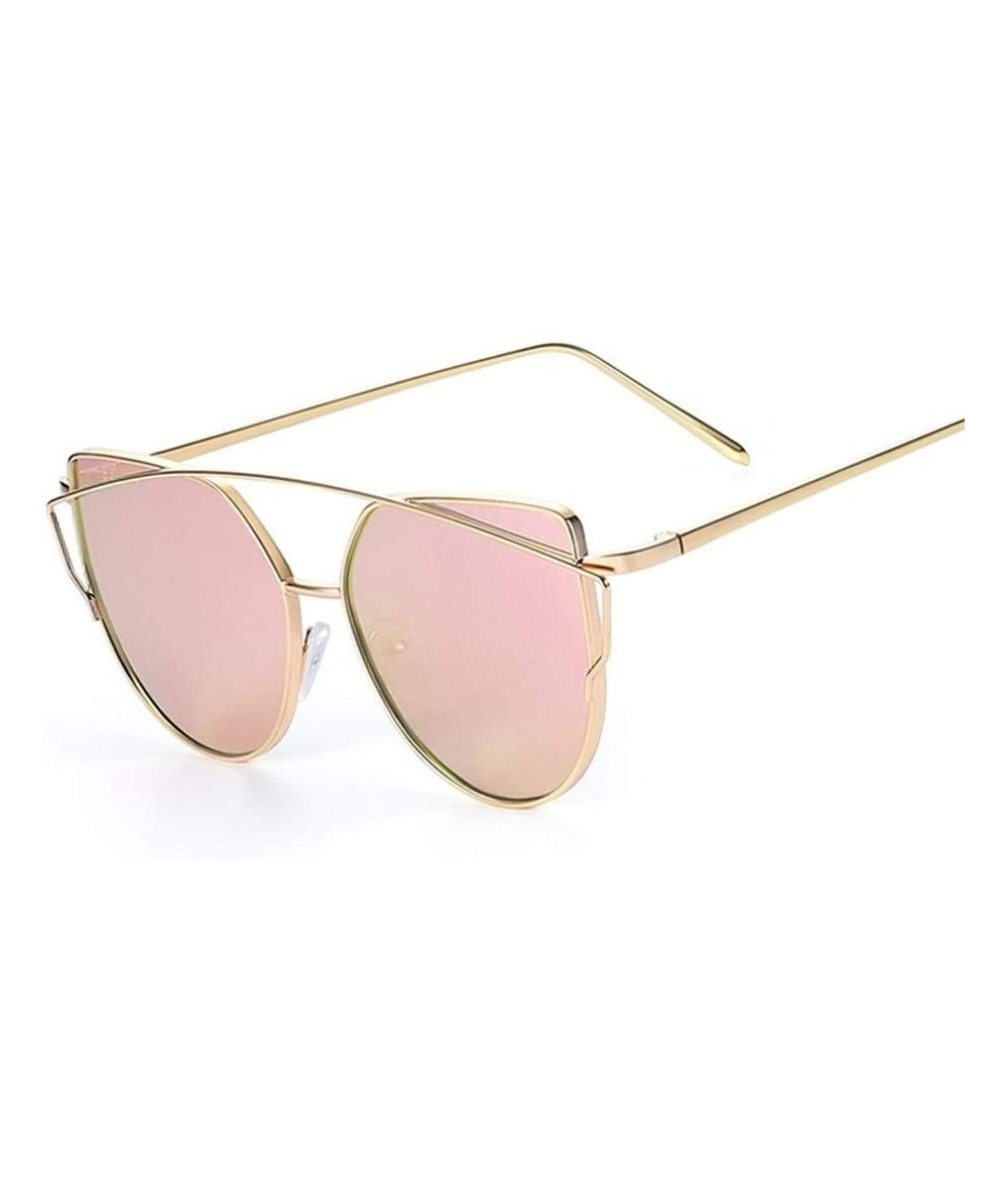 Cat Eye Sunglasses Designer Mirror Vintage Reflective - C1 - CO199GZEUYC $15.51