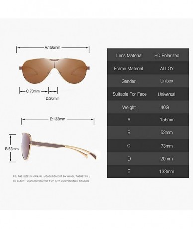 Goggle Polarized Sunglasses Unisex-Alloy Oneness Lens-Rectangular Shade Glasses Novel - A - CR1905Y9XU2 $35.16