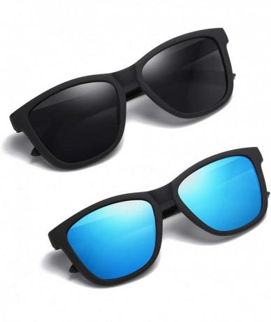 Wayfarer Polarized Sunglasses for Men and Women Matte Finish Sun Glasses Color Lens 100% UV Blocking - CX18AXW2NLZ $8.33