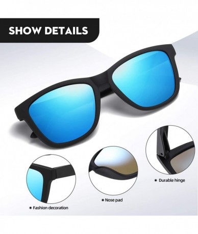 Wayfarer Polarized Sunglasses for Men and Women Matte Finish Sun Glasses Color Lens 100% UV Blocking - CX18AXW2NLZ $8.33