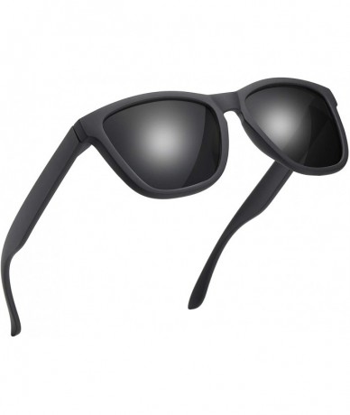 Wayfarer Polarized Sunglasses for Men and Women Matte Finish Sun Glasses Color Lens 100% UV Blocking - CX18AXW2NLZ $8.33