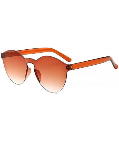 Round Unisex Fashion Candy Colors Round Outdoor Sunglasses Sunglasses - Light Brown - CG199I900G4 $16.61