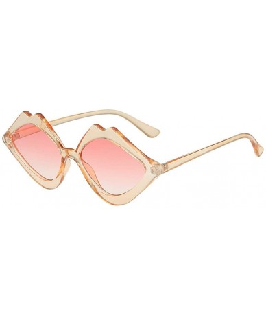 Oversized Women's Sunshade Sunglasses Trendy Integrated Candy Color Glasses Sun Protection - Pink - C118RHTD8S8 $17.92