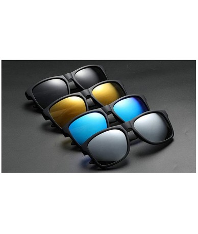Square Fashion Polarized Sunglasses Brand Designer TR90 Square Frame Men Leisure Driving Mirror - Gold - C718U986UY2 $11.48