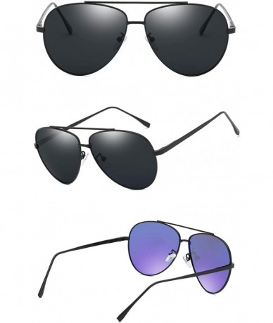 Oversized Premium Military Polarized Sunglasses Protection - Black Frame/Gray Lens - C418KEMKRIC $11.05