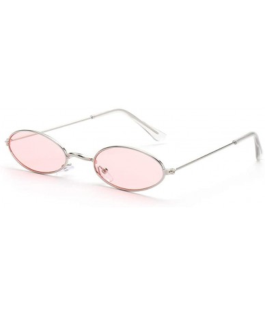 Oval Vintage Oval Sunglasses Small Metal Frame Retro Eyewear Candy Colors Summer Eye Glasses - Pink - C31999D623U $9.75