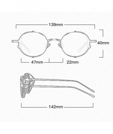 Round Vintage Round Punk Sunglasses Women Blue Light Blocking Glasses Goggles Men Small Metal Circle Driving Glasses - C0193S...