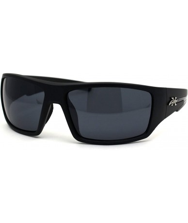 Sport 90s Mens Rectangular Warp Around Sport Sunglasses - Matte Black - CY194KQTHWY $9.72