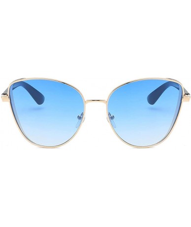 Oversized Women's Oversized Sunglasses Shield Square Cat Eye Shades Full Rimmed Vintage Eyeglasses - Blue - CA18U8ZOMOO $26.22