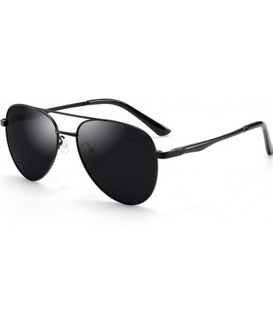 Oval Unisex Polarized Sunglasses Classic Retro Mirror Glasses 100% UV protection - Black-black - CC18W6RHTL3 $17.13