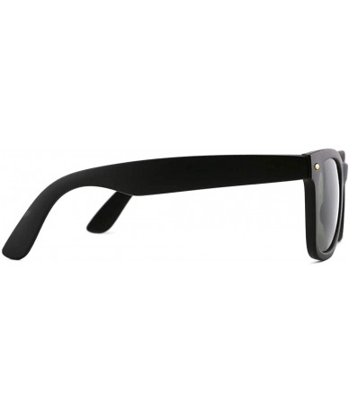 Rectangular Vintage Polarized UV400 Protection Sunglasses for Men Women Retro Frosted Frame - B-black - C618W6UMM3X $15.44
