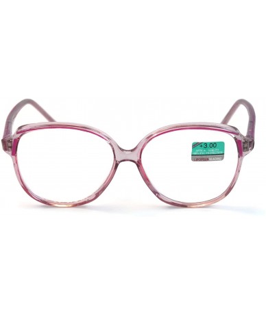 Rectangular E3042-VP Plastic Reading Glasses (B2461F +3.00 Crystal Pink - UV400) - C512F70PUI1 $9.72