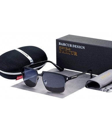 Aviator Black HD Polarized Sunglasses Men Driving Sun Glasses for Man Shades Eyewear With Box - CJ18RN3WZX4 $30.08