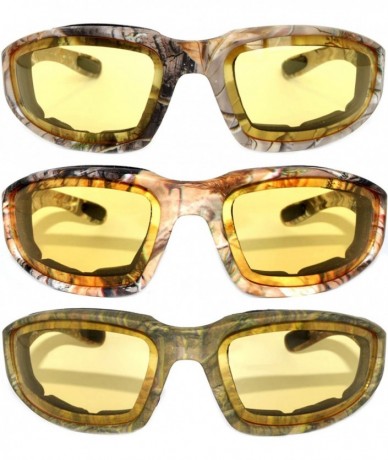 Goggle Set of 2 - 3 Pairs Motorcycle CAMO Padded Foam Sport Glasses Colored Lens - Yellow_camo2-hd_camo2_camo1-hd - CU1847W8I...