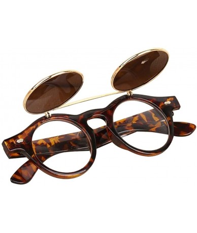 Goggle Sunglasses for Men Women Steampunk Goggles Glasses Retro Flip Up Sunglasses Vintage - A - C018QMXH2DS $10.85