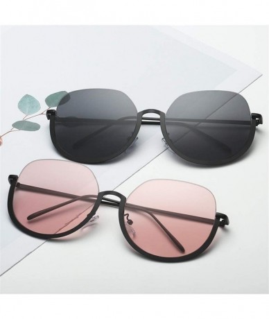 Semi-rimless Women Semi-rimless Cat eye Sunglasses Metal Sun Glasses Trend Travel Party UV400 - Black Yellow - CV19033GGIC $1...