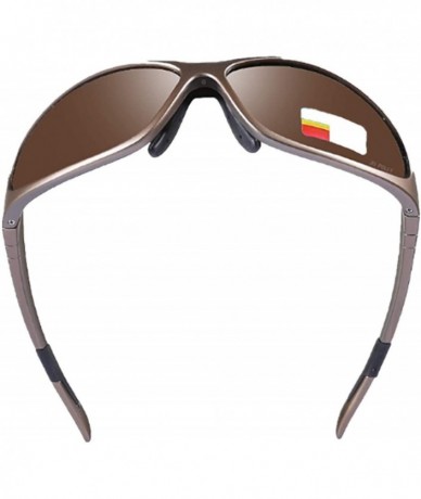 Oval BOW Wind Oval Polarized Sunglasses Riding Glasses Fishing Glasses Driving Glasses - Brown - C218DXE6RZE $13.79