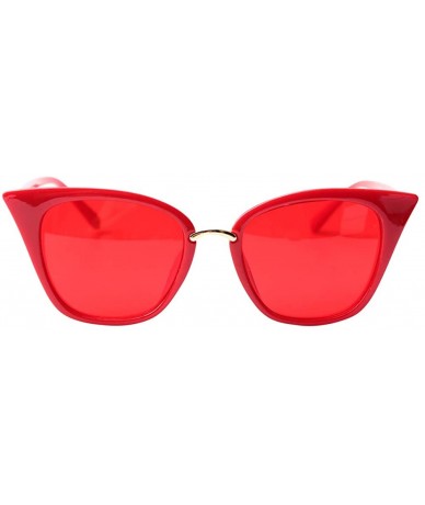 Cat Eye Womens Quality Readers Stylish Oversized Cat Eye Custom Reading Glasses - Red Frame With Red Lens - C918WUT8Y6Q $13.14