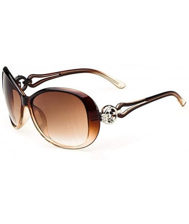 Oval Women Fashion Oval Shape UV400 Framed Sunglasses Sunglasses - Coffee - CH1993UXHDG $17.75