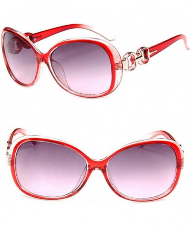Aviator 2019 Oversized Gradient Ladies Sunglasses Women Brand Designer Classic Black - Red - C018Y3OSMU7 $18.44