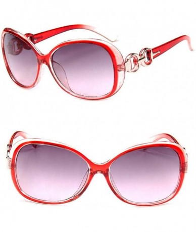 Aviator 2019 Oversized Gradient Ladies Sunglasses Women Brand Designer Classic Black - Red - C018Y3OSMU7 $11.07