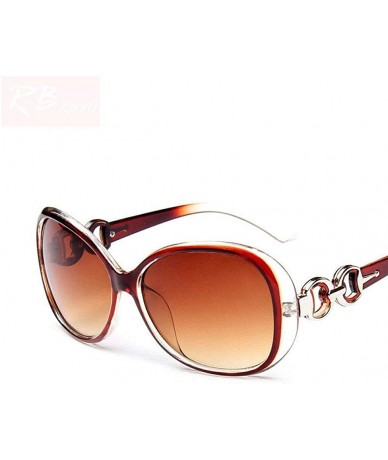 Aviator 2019 Oversized Gradient Ladies Sunglasses Women Brand Designer Classic Black - Red - C018Y3OSMU7 $11.07