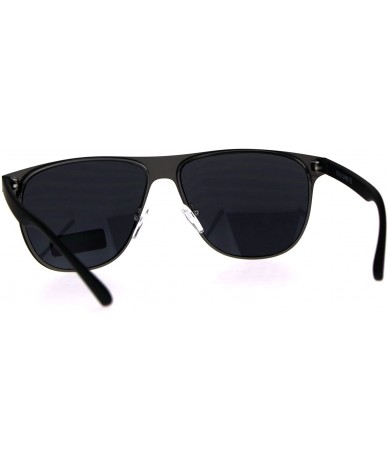Sport Mens Metal Frame Horned Rim Hipster Sport Sunglasses - Gunmetal Black - CQ180SX372N $10.04