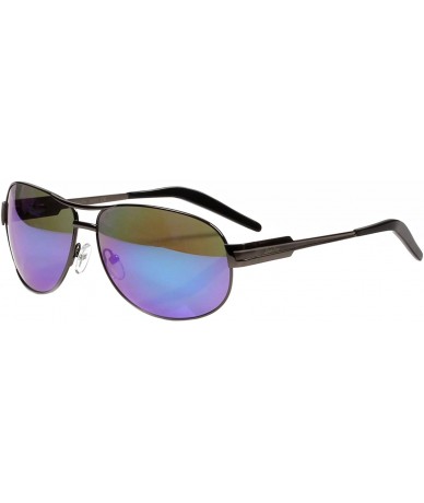 Oversized metal frame Oversized Women Men Uv400 Protection Polarized Sunglasses lsp651 - Gun Frame Blue Lenses - C012BVL9ORN ...