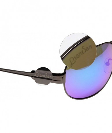 Oversized metal frame Oversized Women Men Uv400 Protection Polarized Sunglasses lsp651 - Gun Frame Blue Lenses - C012BVL9ORN ...