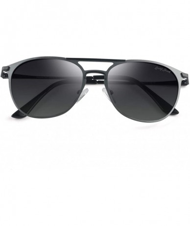 Aviator Vintage Polarized Sunglasses Round UV Protection for Men Women - Grey/Gradient Grey Lens - C718SXYXU25 $46.56