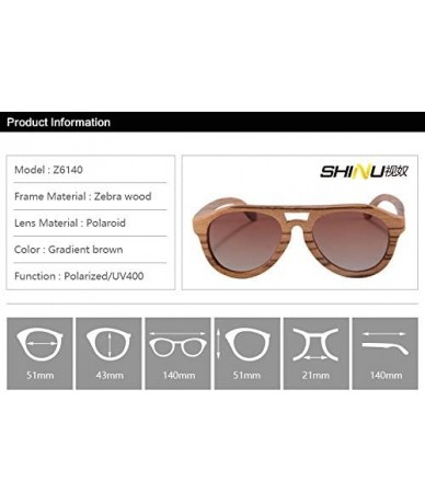 Aviator Genuine Wood Frame Glsses Polarized Wooden Sunglasses-Z6140 - Zebra - CU12BIZORTH $30.91