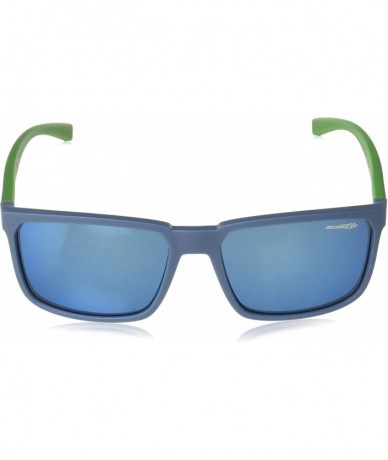 Sport Men's An4251 Stripe Rectangular Sunglasses - Matte Blue/Blue Mirror - CT18I0GWOI8 $45.36