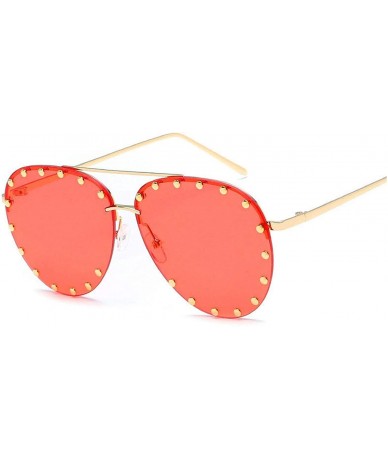 Oversized Women Men Fashion Eyewear Unisex Trendy Rivet Sun Glasses Sunglasses UV400 - 4 - CH18W0W37IU $49.54