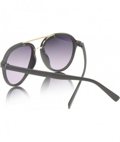 Aviator Aviator Sunglasses for Men and Women Plastic Frame UV400 Protection - Matte Black Frame - C618SQQONQL $11.50