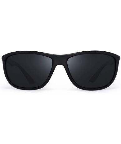 Wayfarer Retro Polarized Sunglasses for Men Women Vintage Square Sun Glasses - Black Frame / Polarized Grey Lens - C418R50M5O...