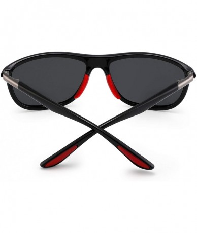 Wayfarer Retro Polarized Sunglasses for Men Women Vintage Square Sun Glasses - Black Frame / Polarized Grey Lens - C418R50M5O...
