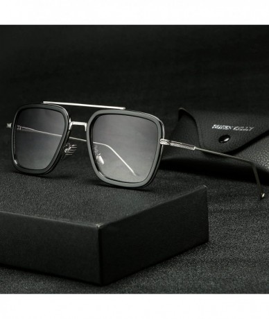 Square Retro Sunglasses Tony Stark SunGlasses Square Eyewear Metal Frame for Men Women Downey Sunglasses 1 1 Size - CJ18ZGN5W...