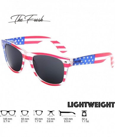 Aviator American Sunglasses USA Flag Classic Patriot - Pack of 2(crystal/Red+grey) - CL18RWNYOGQ $13.71