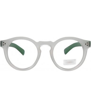 Round Classic Round Horn Rimmed Eye Glasses Clear Lens Oval Non Prescription Frame - White Green 12031 - CB18ZQXYCHH $13.21