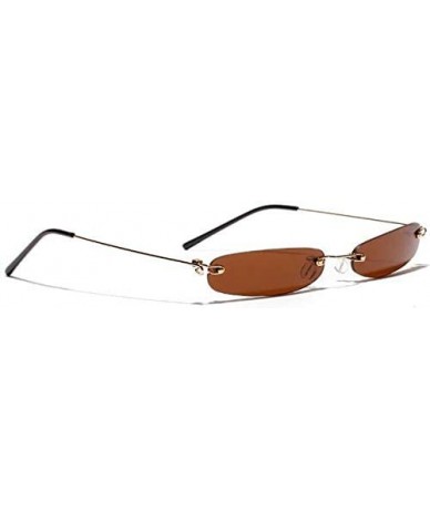 Round Vintage Oval Sunglasses Small Metal Frames3033 - Amber - CT18OTR8LTH $8.63