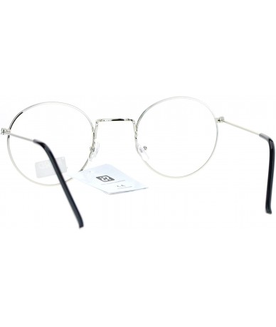 Round Vintage Design Clear Lens Glasses Round Metal Frame Fashion Eyeglasses - Silver - C9186AH73KQ $11.40