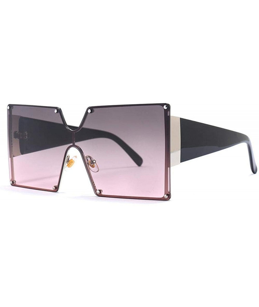 Square Fashion Square Sunglasses Women Er Oversized Gradient Blue Black One Piece Sun Glasses Style Shades UV400 - CX199C003M...