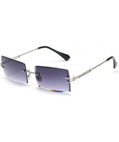 Rimless Fashion RimlSunglasses Women Accessories Rectangle FeSun Glasses Green Black Brown Square Eyewear - CF199CD36X7 $25.71