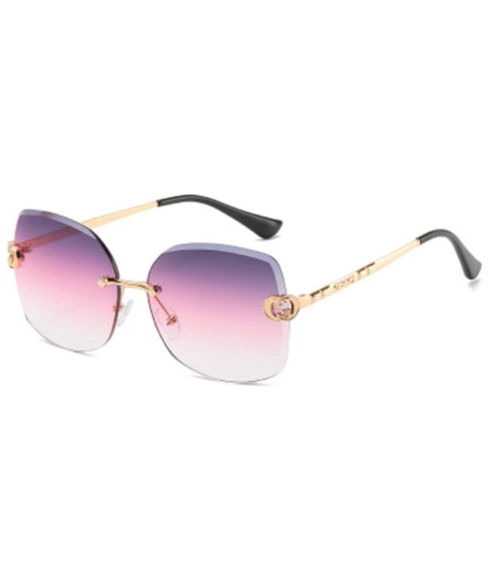 Sport Frameless Sunglasses Women's Metallic Ocean Cut Edged Sunglasses - 2 - CT1907AXW9E $28.62