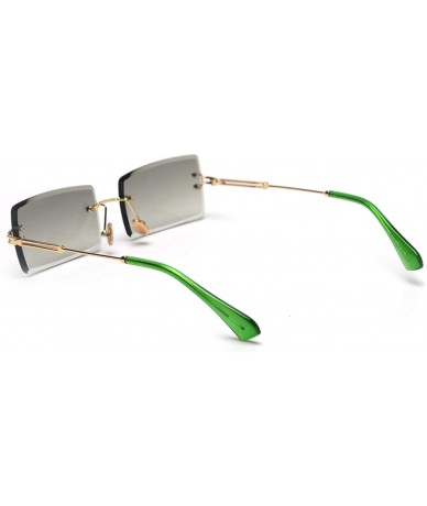 Rimless Fashion RimlSunglasses Women Accessories Rectangle FeSun Glasses Green Black Brown Square Eyewear - CF199CD36X7 $25.71