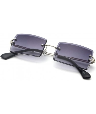 Rimless Fashion RimlSunglasses Women Accessories Rectangle FeSun Glasses Green Black Brown Square Eyewear - CF199CD36X7 $25.71