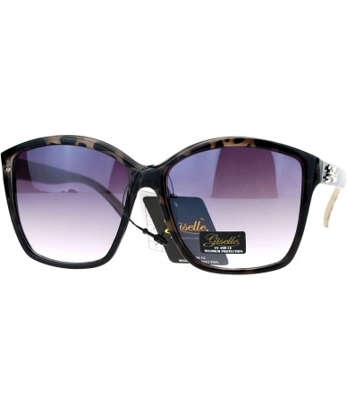 Oversized Womens Sunglasses Oversized Unique Round Top Square Frame UV 400 - Beige Tortoise - CA180QLRIC7 $18.69